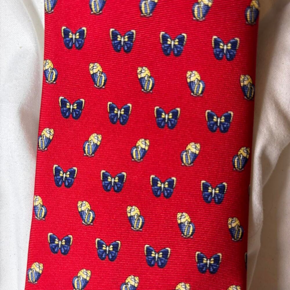 Red and blue silk